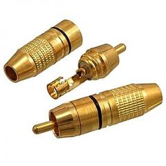 7-0222 GOLD BLACK, штекер rca gold