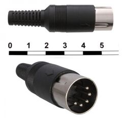 7-0251 5P, разъем din 7, вилка на кабель 5pin, 1а