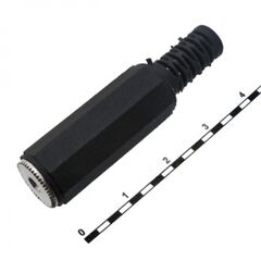 SZC-0100 STEREO 3.5 MM, разъём аудио гнездо стерео 3.5 мм, на кабель, черный