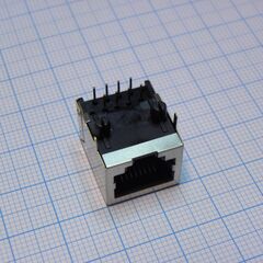 KLS12-117-10P8C-1X1-W-1-01, розетка 10p8c (rj45) на печатную плату
