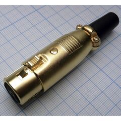 CANNON 59 3F, аудио разъём xlr - розетка кабельная, 3 контакта, цвет - золотистый