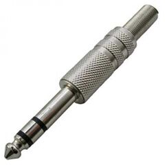 SZC-0057 / 6.3 MM STEREO, разъём аудио штекер стерео 6.35 мм, металлический