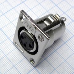 CANNON 28 3F, аудио разъём xlr - розетка приборная, 3 контакта, цвет - серебристый