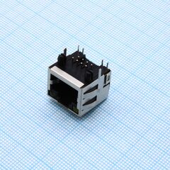 KLS12-108-8P8C-1X1-2-Y/G-0-01, гнездо rj-45