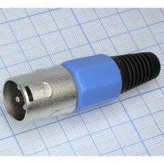 CANNON 78BL 3M, аудио разъём xlr - вилка кабельная, 3 контакта, цвет - синий