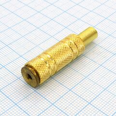TRS 2.5 (micro jack) гнездо каб мет Gold, стерео аудио гнездо 2.5 мм кабельное металлическое