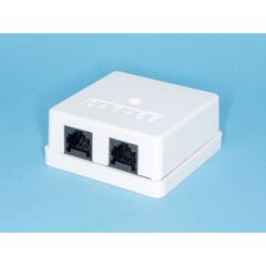 TJC2-5H-W, розетка rj-45 кат. 5е, двойная, тип 110, белая