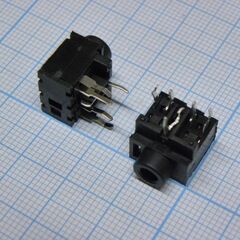 TRS 3.5 (mini jack) PJ317 чёрн., разъем стерео аудиогнездо 3.5 мм