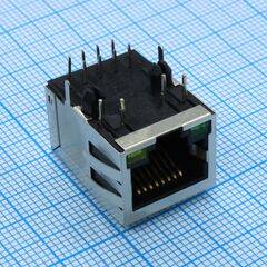 L-KLS12-TL193-1X1-G/Y-03-S, разъем rj45 со светодиодами и трансформатором