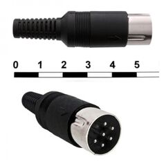 7-0251 6P, разъем din 7, вилка на кабель 6pin, 1а