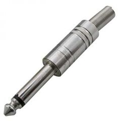 SZC-0037 / 6.3 MM MONO, разъём аудио штекер моно 6.35 мм, на кабель, металлический