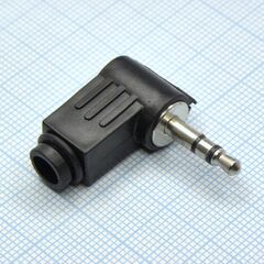 TRS 3.5 (mini plug) штекер угловой, стерео аудио штекер 3.5 мм угловой пластиковый кожух