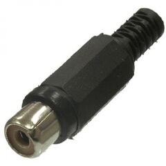RP-406 BLACK, гнездо rca на кабель, пластик черный