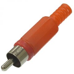 7-0206 / RP-405 RED, штекер rca на кабель, пластик красный