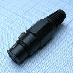 CANNON 81B 3F, аудио разъём xlr - розетка кабельная, 3 контакта, цвет - чёрный