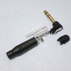 TRS 6.3 (plug) металл black gold угловой, стерео аудио штекер 6.3 мм acps-rb-au