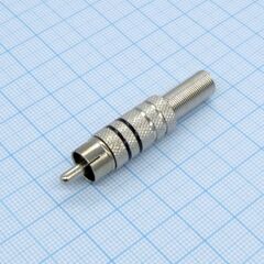 RCA мет штырь с хв. RG59, rca штекер кабельный, разъем типа "тюльпан" металл