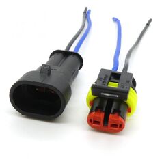 штекер+гнездо, 2контакта, IP66, колодка соединительная штырь + гнездо ip66 комплект с проводом 0.5 мм2, 2 контакта