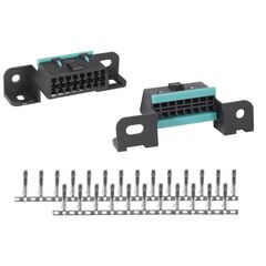 OBD-16-ST01, разъем диагностический st01, obd2-розетка, прямой с отверстиями под крепление, 16 контактов, 24 в, abs пластик, цвет черный