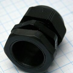 Кабельный ввод PG-25 черный, кабель ввод, крепление на панель