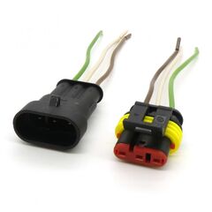 штекер+гнездо, 3контакта, IP66, колодка соединительная штырь + гнездо ip66 комплект с проводом 0.5 мм2, 3 контакта