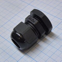 Кабельный ввод PG-11 черный, кабель ввод, крепление на панель
