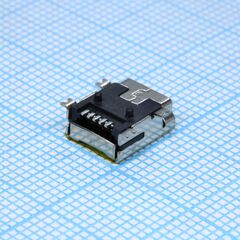 USB/M-1J MINI USB TYPE B SMD, разъем mini usb 1.1 розетка 5 контактов тип b, smd на плату