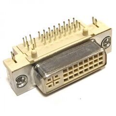 DVI-D29FR, разъем dvi 24+5 контактов, гнездо на плату угловое