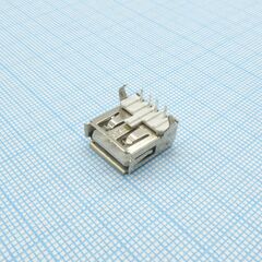 KLS1-181A-W, разъем usb тип a 2.0 угловая розетка на плату, 4 конт