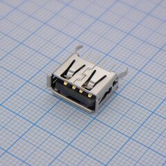 1050570001, разъем usb тип a, usb 2.0, розетка, 4 вывод(-ов), монтаж в сквозное отверстие, вертикальный