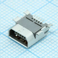 565790576, разъем mini usb тип ab 5 контактов 0.8мм угловой 1 порт для поверхностного монтажа лента на катушке