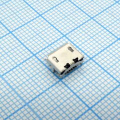 microUSB 5BFR-REV тип2a 2+2p, разъем micro usb тип b, usb 2.0, розетка угловая, 5 выводов