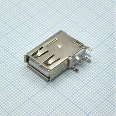 USB A FRR, разъем usb тип а, розетка на плату угловая, 4 контакта 2.0