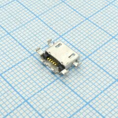 microUSB 5BF2-REV в разрез платы, разъем micro usb тип b, usb 2.0, розетка, 5 выводов, реверс
