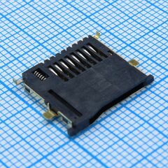 DS1139-09-10SS4BSR, держатель карты micro sd низкопрофильный h=1.85мм smt
