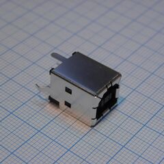 5788336-1, разъем usb тип b, usb 2.0, розетка, 4 вывод(-ов), монтаж в сквозное отверстие, вертикальный