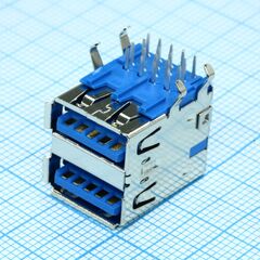 484060003, разъем usb тип a, usb 3.0, розетка, сдвоенная
