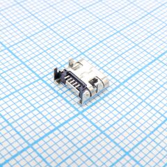 microUSB 5BFR тип2 4p, разъем micro usb тип b, usb 2.0, розетка угловая, 5 выводов
