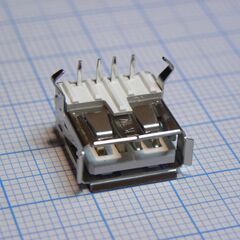 KLS1-181A-W, разъем usb тип a 2.0 угловая розетка на плату, 4 конт