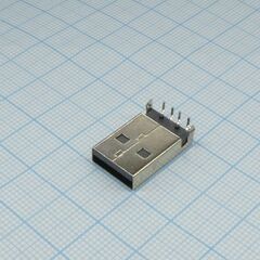 480370001, разъем usb, тип a, usb 2.0, вилка, 4 контакта, угловой, dip монтаж