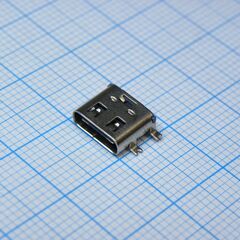 USB3.1 TYPE-C 16PF-026, разъём usb type-c - розетка в плату (в разрез)