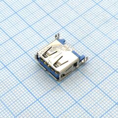 USB3.0 9AFR SMD, разъем usb 3.0 угловая розетка на плату поверхностный монтаж