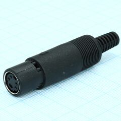 KLS1-294F-4B, гнездо mini din 4 контакта на кабель, svhs