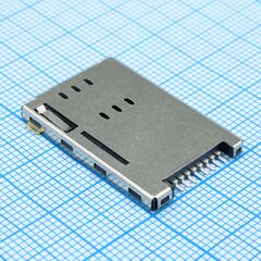 DS1138-10-08SS0BXR, слот sim карты 8 контактов шаг 1.27мм, smt, h=1.8мм
