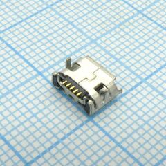 microUSB 5BFR тип2 2+2p, разъем micro usb тип b, usb 2.0, розетка угловая, 5 выводов
