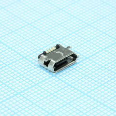 207A-BBA0-R, разъем micro usb тип b smd, розетка на плату, 5 выв. угловая
