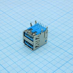 DS1096-01-LN0, разъем usb тип a, usb 3.0, розетка, сдвоенная