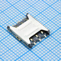 L-KLS1-SIM-076-6P-H1.35-R, держатель нано sim карты с защелкой 6 контактов -40°c...+85°c высота 1.35мм