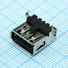 USBA-1J TYPE A SMD BLACK, разъем usb тип a розетка на плату smd