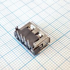 USB 4AFR розетка на плату 2p, разъем usb тип a, розетка, 4 контакта на плату, угловой монтаж